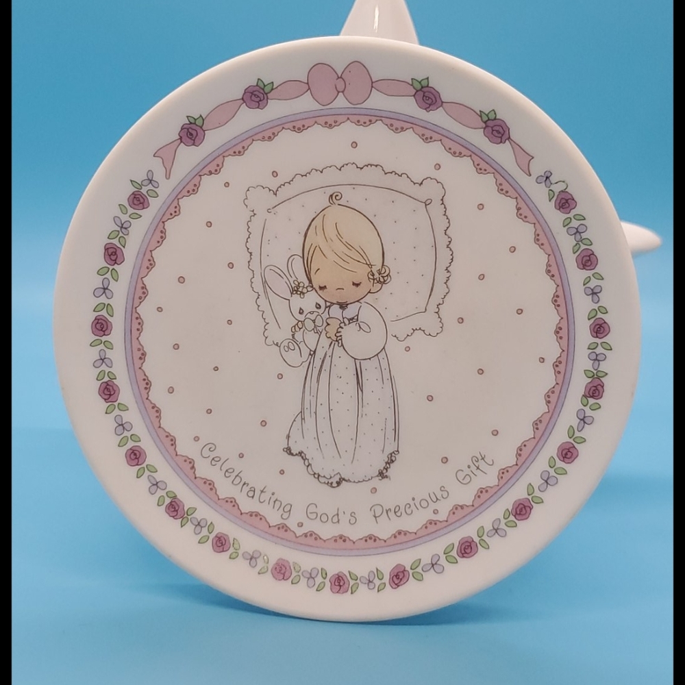"Celebrating God's precious gift" Precious Moments 1990 mini plate